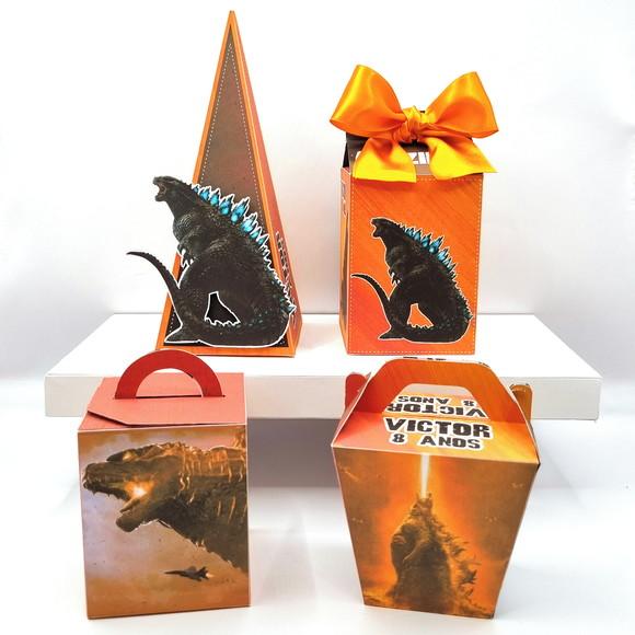Kit de Caixas Personalizadas 20 Peças - Godzilla Laranja