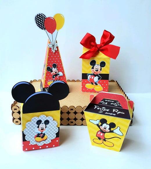 Kit de Caixas Personalizadas 20 Peças - Mickey