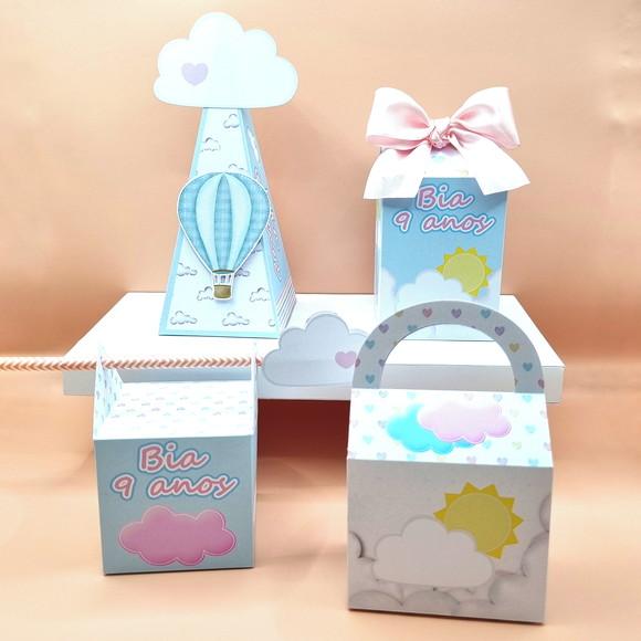 Kit de Caixas Personalizadas 20 Peças - Nuvens