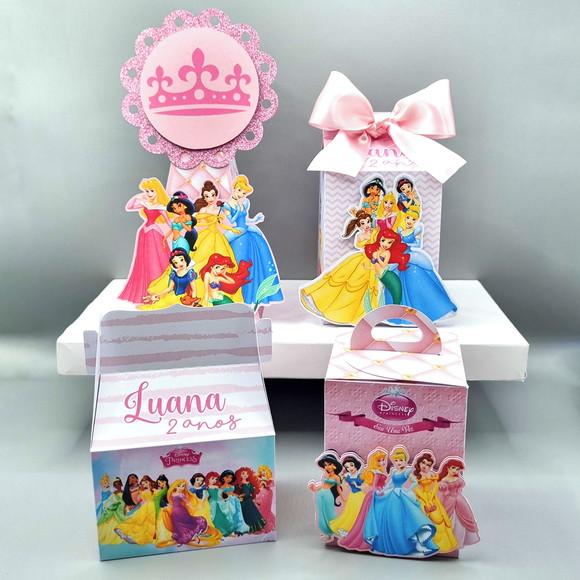 Kit de Caixas Personalizadas 20 Peças - Princesas Disney