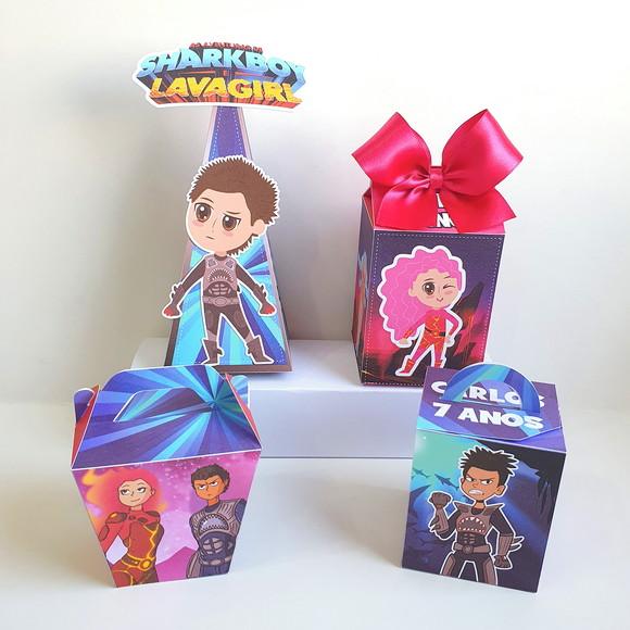 Kit de Caixas Personalizadas 20 Peças - Sharkboy e Lavagirl