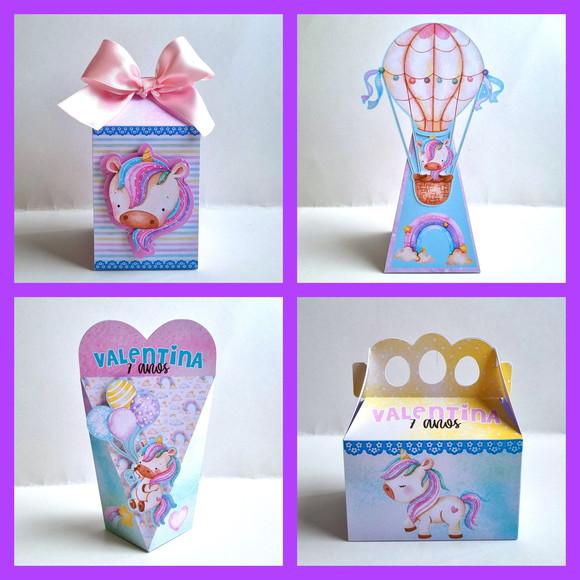Kit de Caixas Personalizadas 20 Peças - Unicórnio