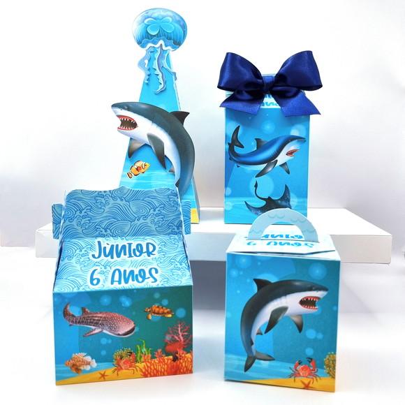Kit de Caixas Personalizadas 20 Peças Fundo do Mar Realista