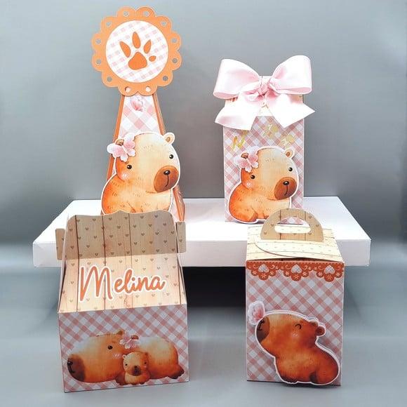 Kit de Caixas Personalizadas 30 Peças - Capivara Modelo 2