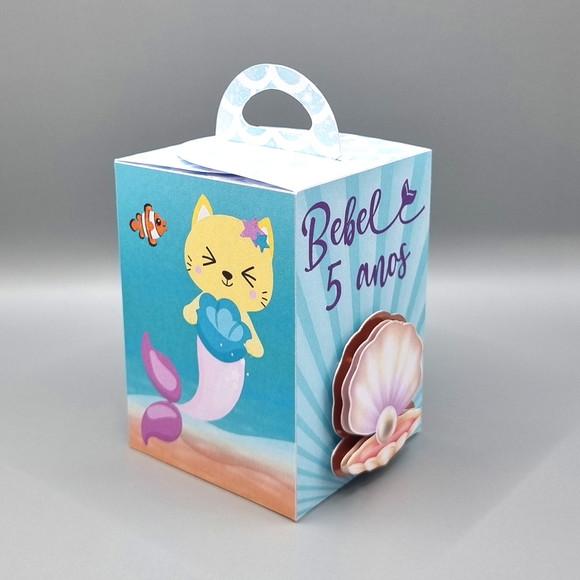Kit de Caixas Personalizadas 30 Peças - Gato Sereia