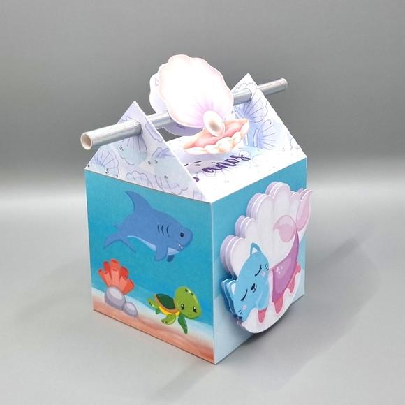 Kit de Caixas Personalizadas 30 Peças - Gato Sereia