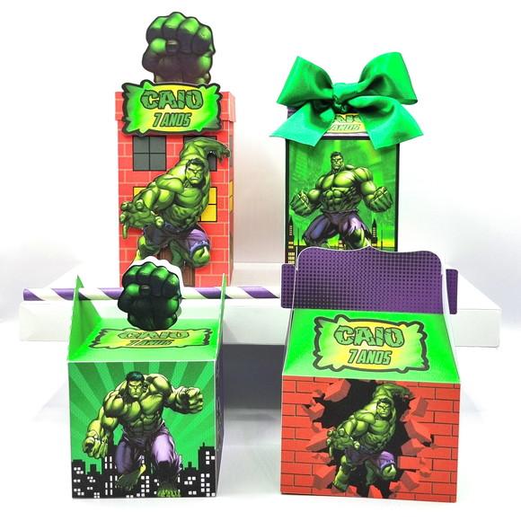 Kit de Caixas Personalizadas 30 Peças - Hulk