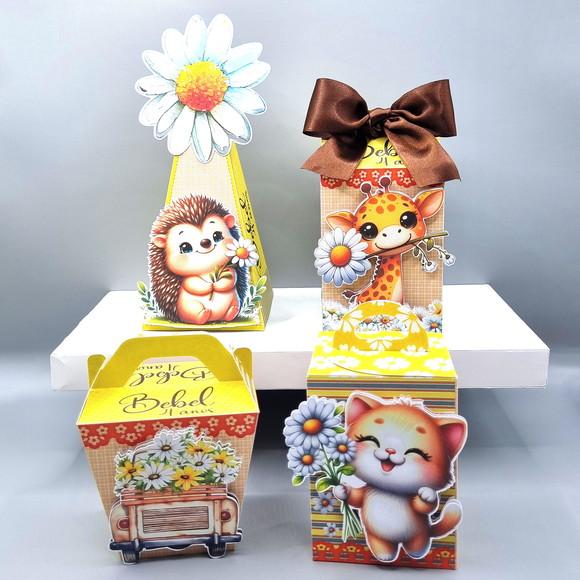 Kit de Caixas Personalizadas 30 Peças - Margaridas