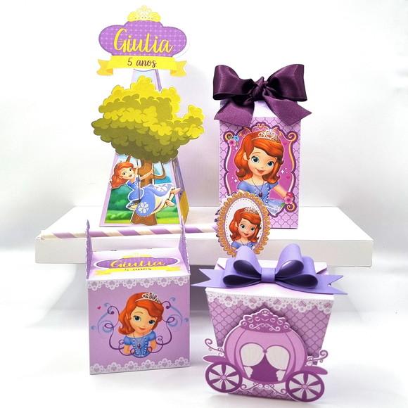 Kit de Caixas Personalizadas 30 Peças - Princesa Sofia