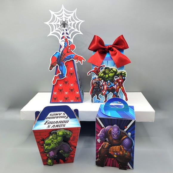 Kit de Caixas Personalizadas 30 Peças - Vingadores