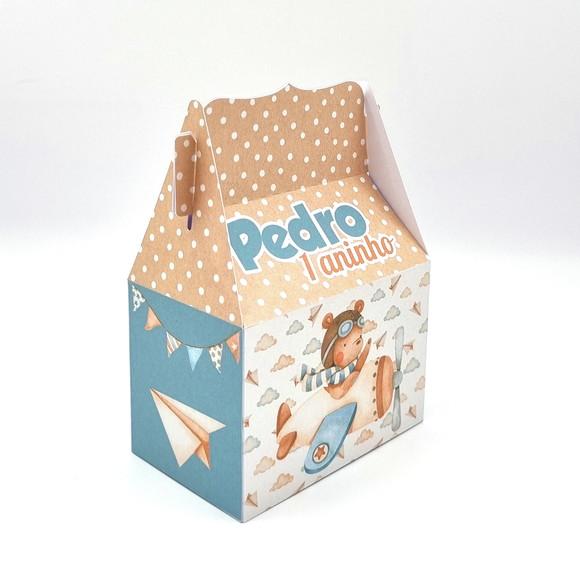 Kit de Caixas Personalizadas 30 Peças Urso Aviador Aquarela