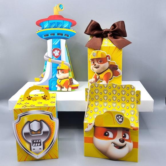 Kit de Caixas Personalizadas 50 Pçs - Patrulha Canina Rubble