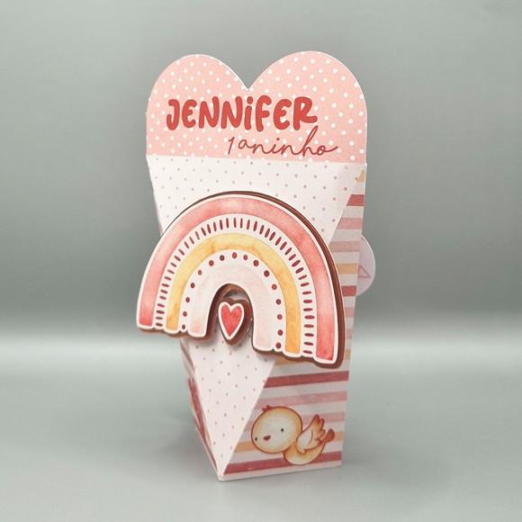 Kit de Caixas Personalizadas 50 Peças - Arco Íris Boho