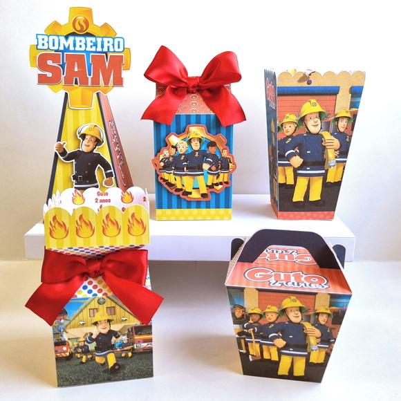 Kit de Caixas Personalizadas 50 Peças - Bombeiro Sam
