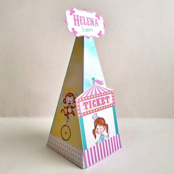 Kit de Caixas Personalizadas 50 Peças - Circo Rosa