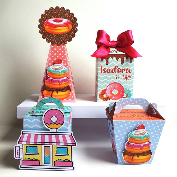 Kit de Caixas Personalizadas 50 Peças - Donuts