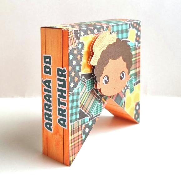 Kit de Caixas Personalizadas 50 Peças - Festa Junina Menino