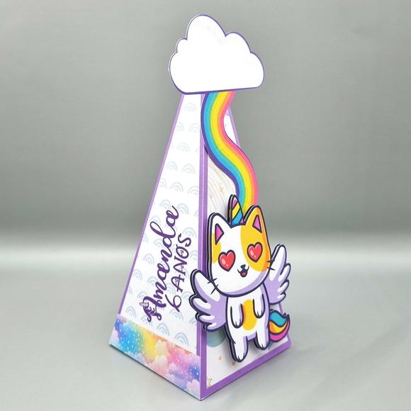 Kit de Caixas Personalizadas 50 Peças - Gato Unicórnio