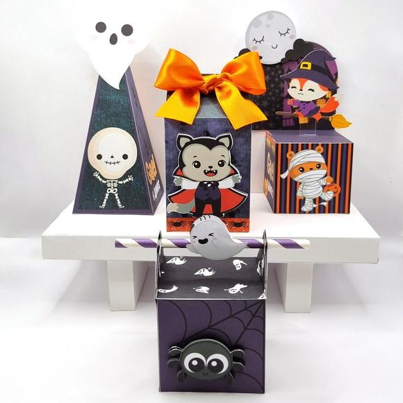 Kit de Caixas Personalizadas 50 Peças - Halloween Cute