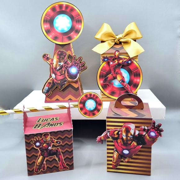 Kit de Caixas Personalizadas 50 Peças - Homem de Ferro