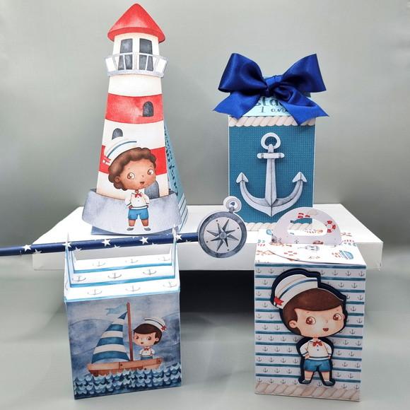 Kit de Caixas Personalizadas 50 Peças - Marinheiro