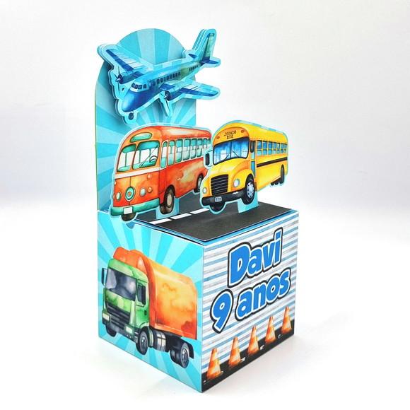 Kit de Caixas Personalizadas 50 Peças - Meios de Transporte