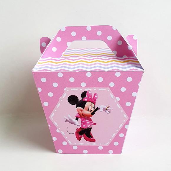 Kit de Caixas Personalizadas 50 Peças - Minnie Rosa