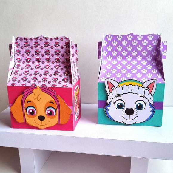 Kit de Caixas Personalizadas 50 Peças - Patrulha Canina Rosa