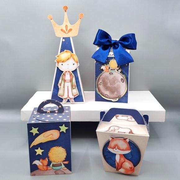 Kit de Caixas Personalizadas 50 Peças - Pequeno Príncipe