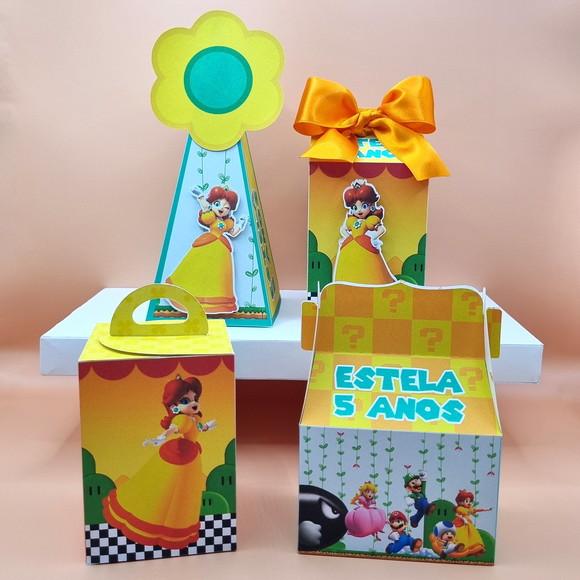 Kit de Caixas Personalizadas 50 Peças - Princesa Daisy