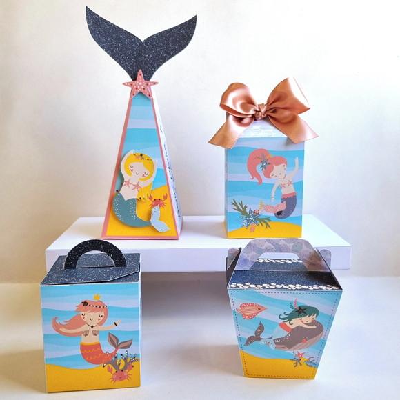 Kit de Caixas Personalizadas 50 Peças - Sereia Clean
