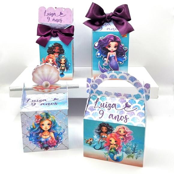 Kit de Caixas Personalizadas 50 Peças - Sereia Realista