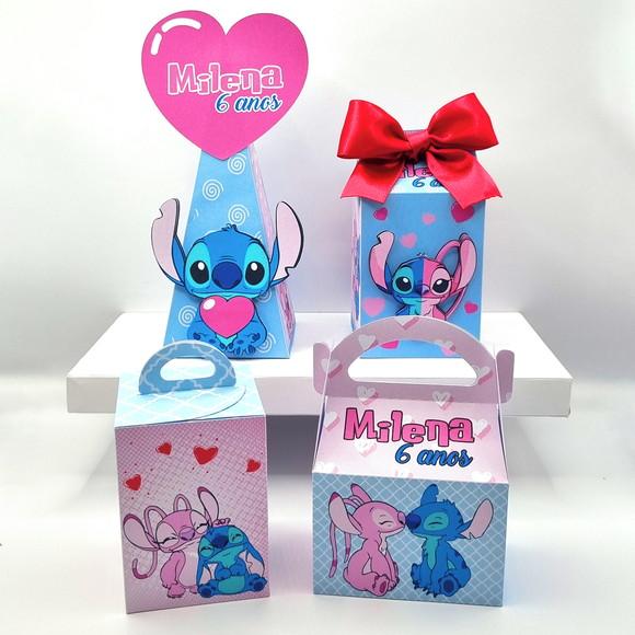 Kit de Caixas Personalizadas 50 Peças - Stitch e Angel
