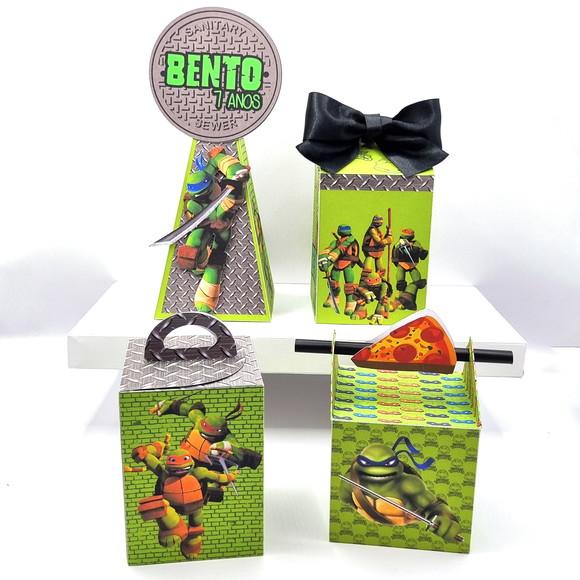Kit de Caixas Personalizadas 50 Peças - Tartarugas Ninja