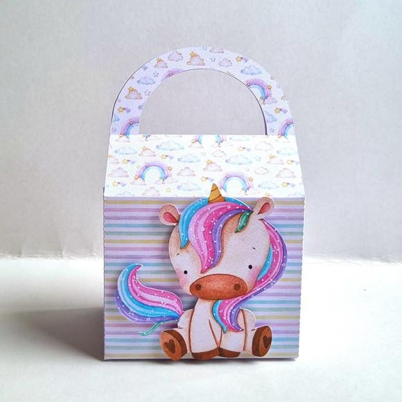 Kit de Caixas Personalizadas 50 Peças - Unicórnio