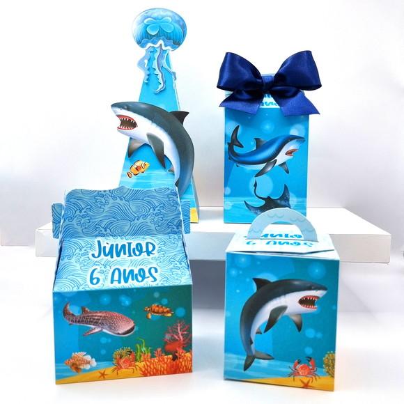 Kit de Caixas Personalizadas 50 Peças Fundo do Mar Realista