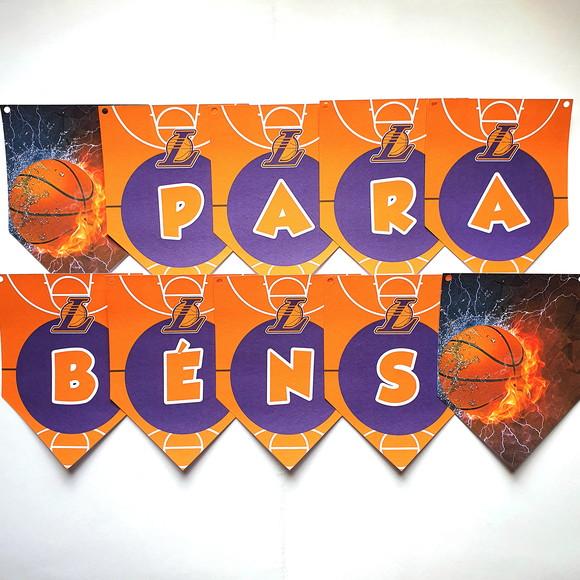 Kit Festa em Casa P - Basquete Los Angeles Lakers
