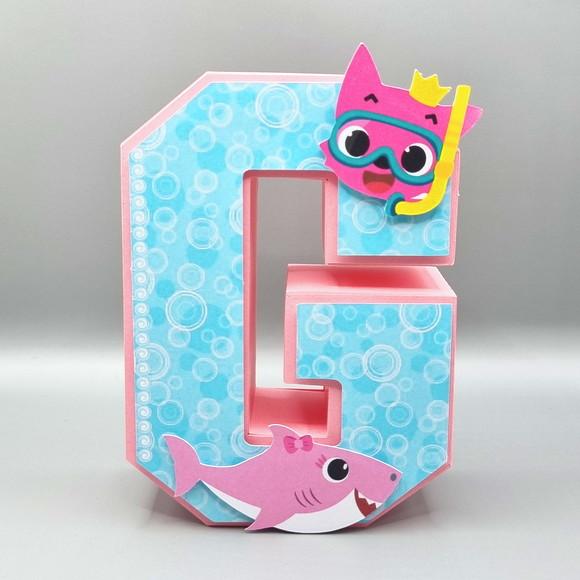 Letra 3d - Baby Shark Rosa