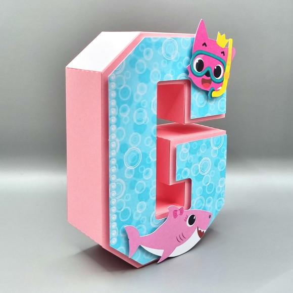 Letra 3d - Baby Shark Rosa