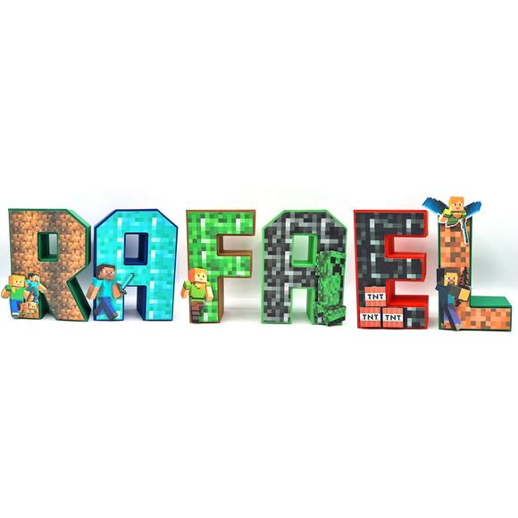 Letra 3d - Minecraft