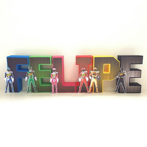 Letra 3d - Power Rangers Dino Charger