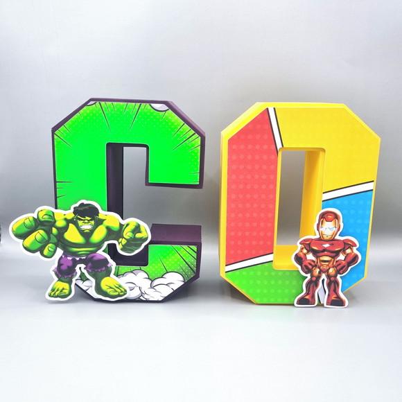 Letra 3d - Vingadores Cute