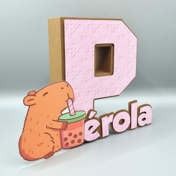 Letra 3d + Nome - Capivara Cute