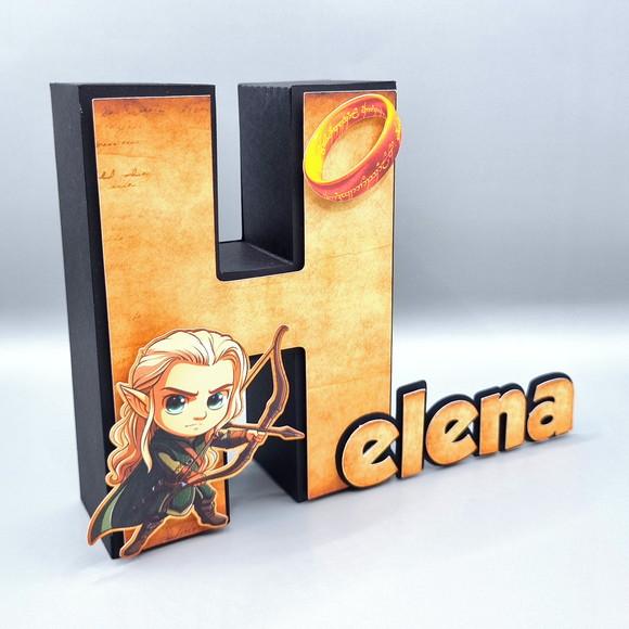 Letra 3d + Nome - o Senhor dos Anéis