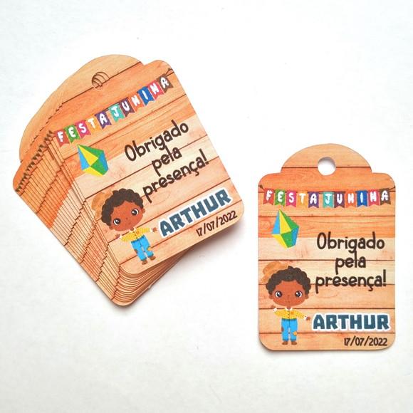 Tag de Agradecimento - Festa Junina Menino