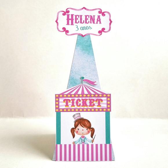Caixa Cone - Circo Rosa