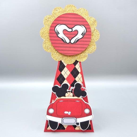 Caixa Cone - Mickey e Minnie Vermelha