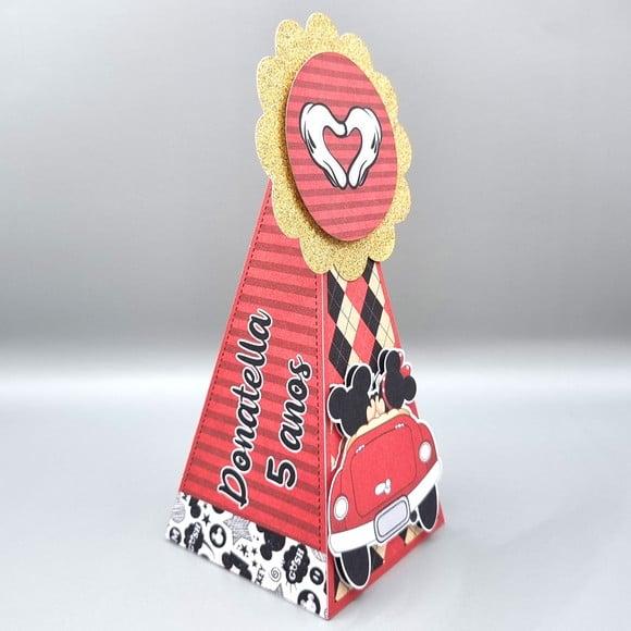 Caixa Cone - Mickey e Minnie Vermelha