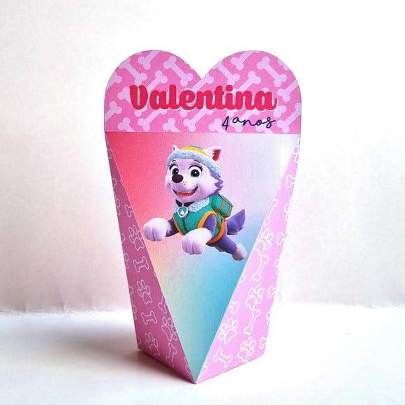 Caixa Coração - Patrulha Canina Rosa