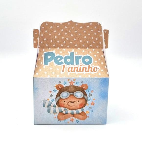 Caixa Malinha - Urso Aviador Aquarela